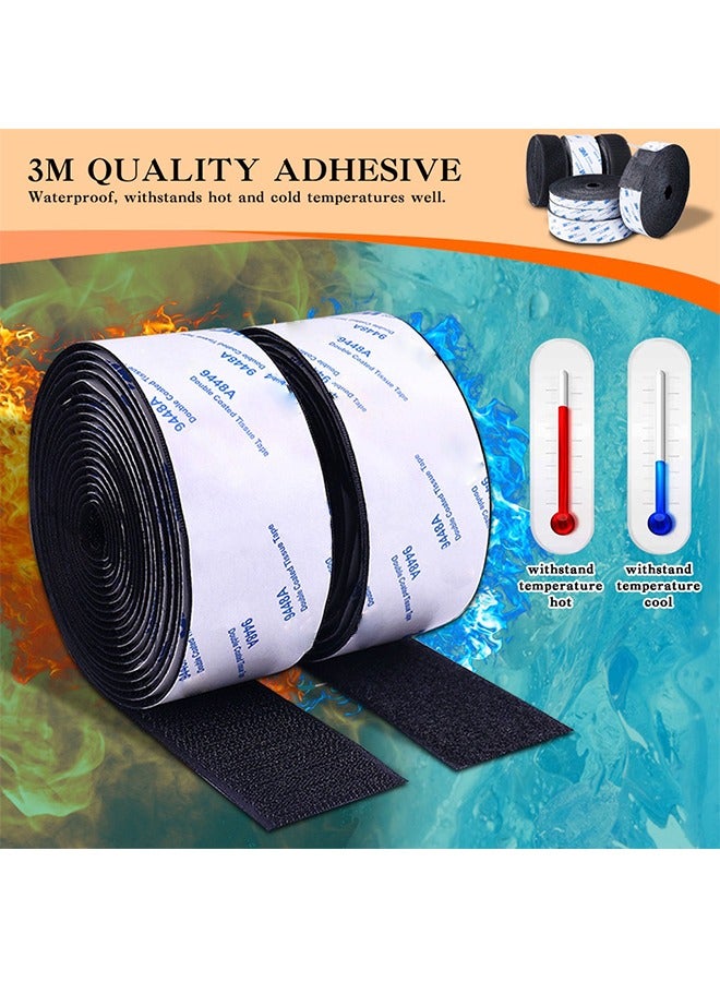 Generic Tape Velcro Black Self Adhesive Tape Hook and Loop Tape Auto Adhesive Extra Strong for Household Kitchen School Office 25MM*1M Set of 2  - Image 3