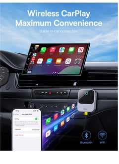 Baseus Wireless CarPlay Adapter for iPhone, Bluetooth 5.0 Dongle Converts Wired CarPlay to Wireless for 2016+ Cars, Compatible with iOS 10-17. Enjoy seamless connectivity, simplified access to apps, music, and navigation while you drive  - Image 3