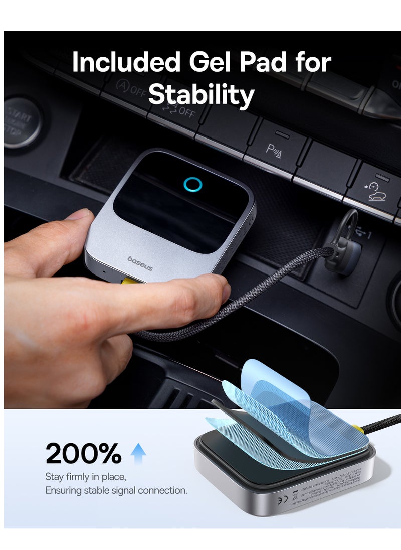 Baseus - Wireless CarPlay Adapter for iPhone, Bluetooth 5.0 Dongle Converts Wired CarPlay to Wireless for 2016+ Cars, Compatible with iOS 10-17. Enjoy seamless connectivity, simplified access to apps, music, and navigation while you drive - Image 1