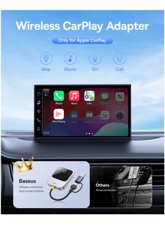Baseus Wireless CarPlay Adapter for iPhone, Bluetooth 5.0 Dongle Converts Wired CarPlay to Wireless for 2016+ Cars, Compatible with iOS 10-17. Enjoy seamless connectivity, simplified access to apps, music, and navigation while you drive  - Image 2