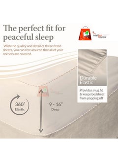 TIB TIB 100% Cotton 84 x 72 Elastic Fitted Bedsheets King Size with 2 Pillow Covers, Pack of 3, Yellow  - Image 2