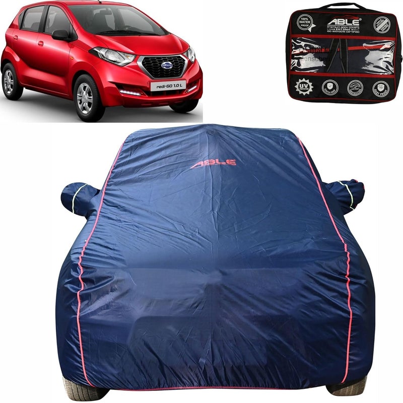 Able Parashuit Blue WR Series Car Body Cover with Mirror Pockets and Driver Door Zipper Compatible for Datsun REDI-GO (2016 to Till Now Model) - Image 1