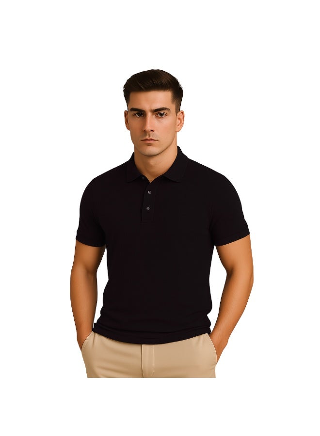 PRINTSHOP4ME Men's Polo T-Shirt | 240 GSM Honeycomb Fabric | Pure Cotton Regular-Fit Tee In Basic Colors | Comfortable And Stylish Everyday Wear - Image 1