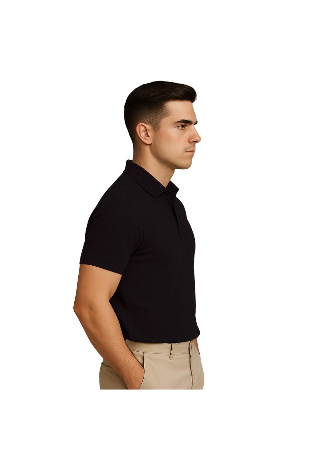 PRINTSHOP4ME Men's Polo T-Shirt | 240 GSM Honeycomb Fabric | Pure Cotton Regular-Fit Tee In Basic Colors | Comfortable And Stylish Everyday Wear - Image 4
