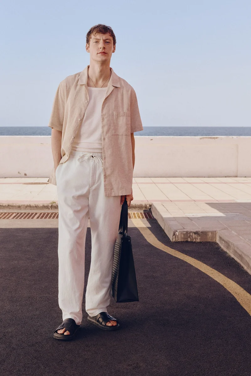 H&M Regular Fit Linen-blend trousers