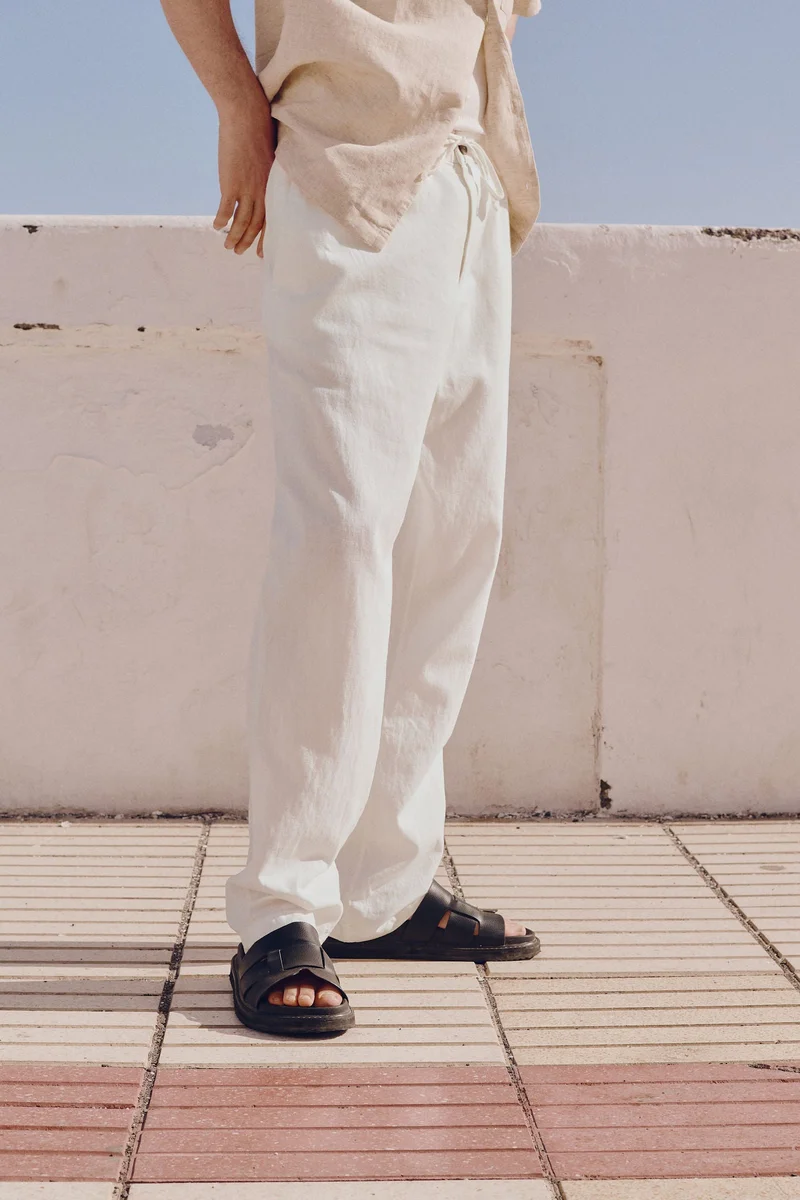 H&M Regular Fit Linen-blend trousers