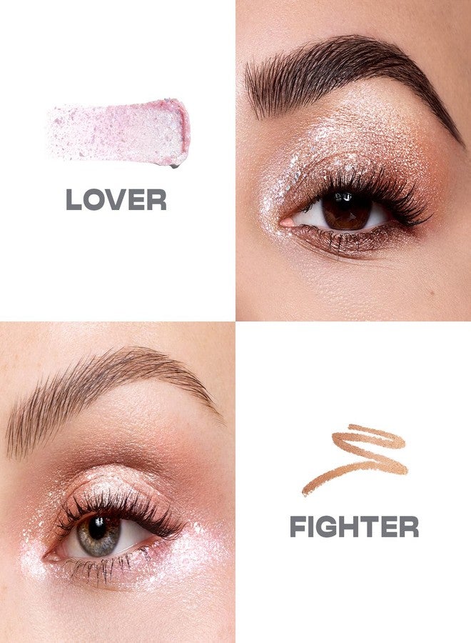 Morphe قلم ظلال العيون المزدوج من مورفي - صبغة ظلال العيون الكريمية ورقائق السائل الكروم لمظهر مكياج عيون جريء ومتعدد الطبقات - عاشق/مقاتل (0.96 أونصة)  - Image 3