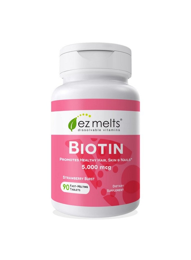 EZ Melts Biotin Supplement Biotin Vitamins For Hair Skin And Nails Support Dissolving Biotin 5000Mcg Tablets Vegan Biotin To Promotes Healthy Metabolism Biotin Hair Skin And Nails Vitamins - Image 1