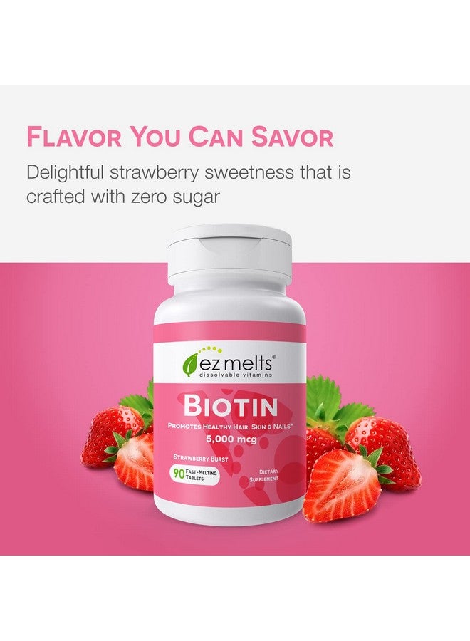 EZ Melts Biotin Supplement Biotin Vitamins For Hair Skin And Nails Support Dissolving Biotin 5000Mcg Tablets Vegan Biotin To Promotes Healthy Metabolism Biotin Hair Skin And Nails Vitamins - Image 5