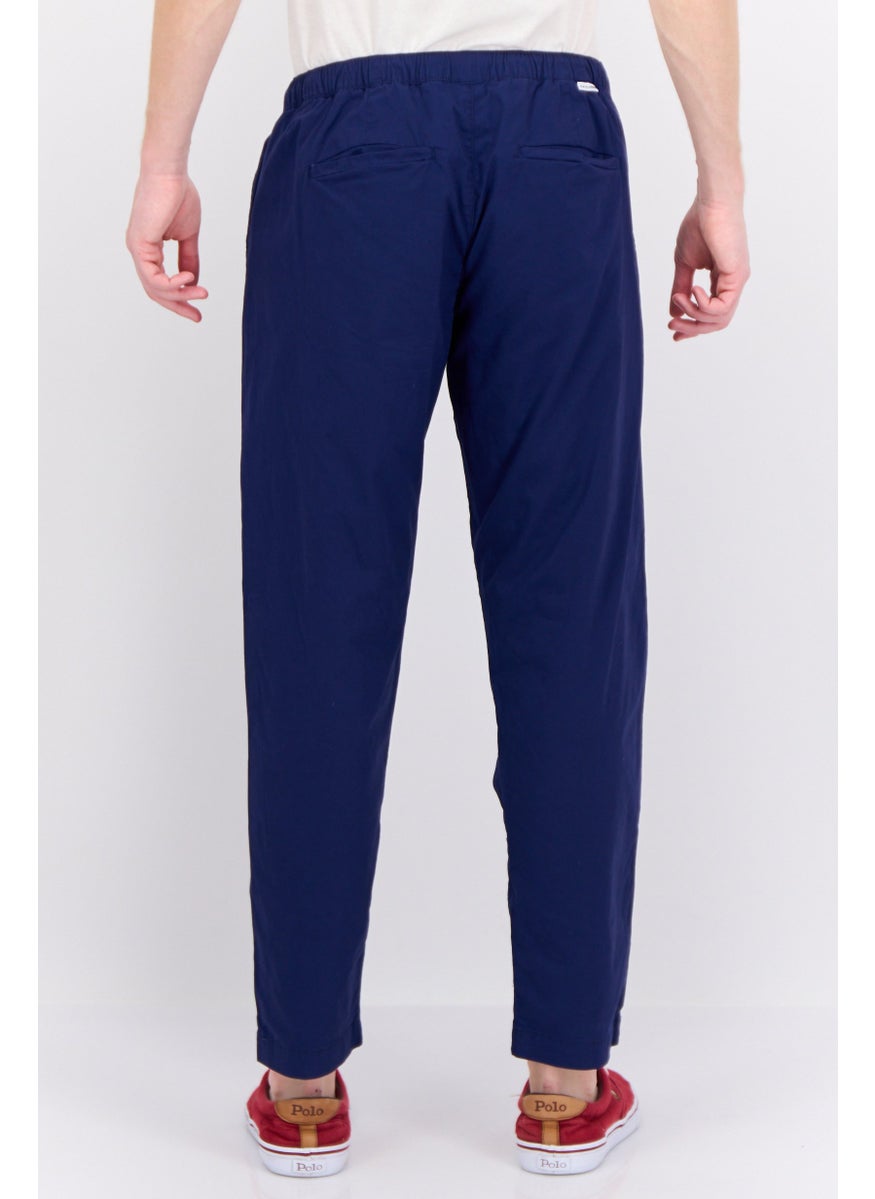 Gazzarrini Men Regular Fit Solid Chino Pants, Blue  - Image 3