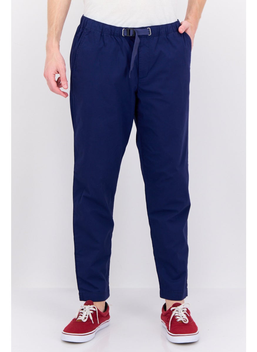 Gazzarrini Men Regular Fit Solid Chino Pants, Blue  - Image 1