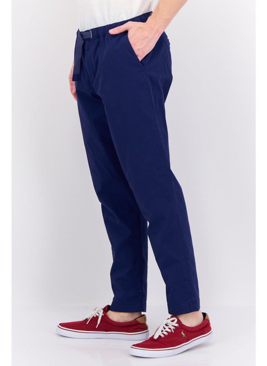 Gazzarrini Men Regular Fit Solid Chino Pants, Blue  - Image 2