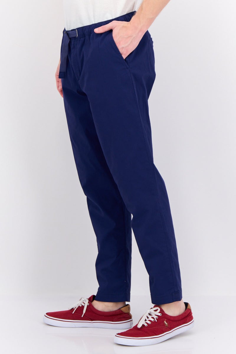 Gazzarrini Men Regular Fit Solid Chino Pants, Blue - Image 2