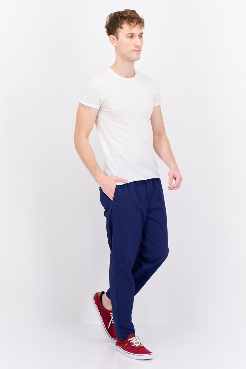 Gazzarrini Men Regular Fit Solid Chino Pants, Blue - Image 4