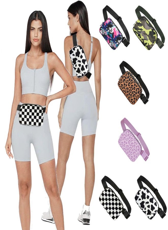 تاب كولكشنز حقيبة خصر صغيرة للجنسين من تاب كوليكشنز، مزودة بحزام قابل للتعديل، مثالية للتمارين الرياضية والجري والسفر والمشي لمسافات طويلة - بنقشة بقرة باللونين الأسود والأبيض - Image 2