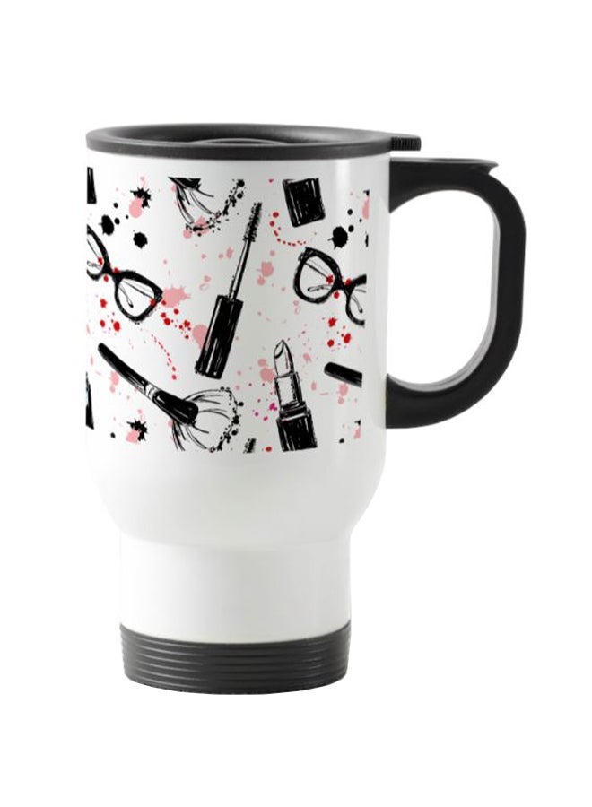 RYN Makeup And Fashion Printed Travel Mug White 13centimeter