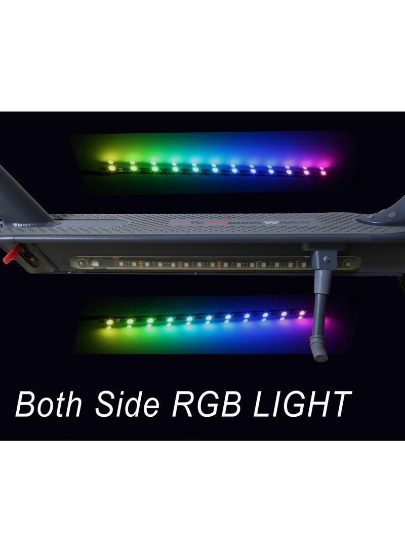 ROHAN WINGS - Folding Electric Skating Scooter with RGB Light Inflatable Tyres 15-70KM/H Speed Bluetooth App Control for Kids and Adults Scooter Grey - Image 1