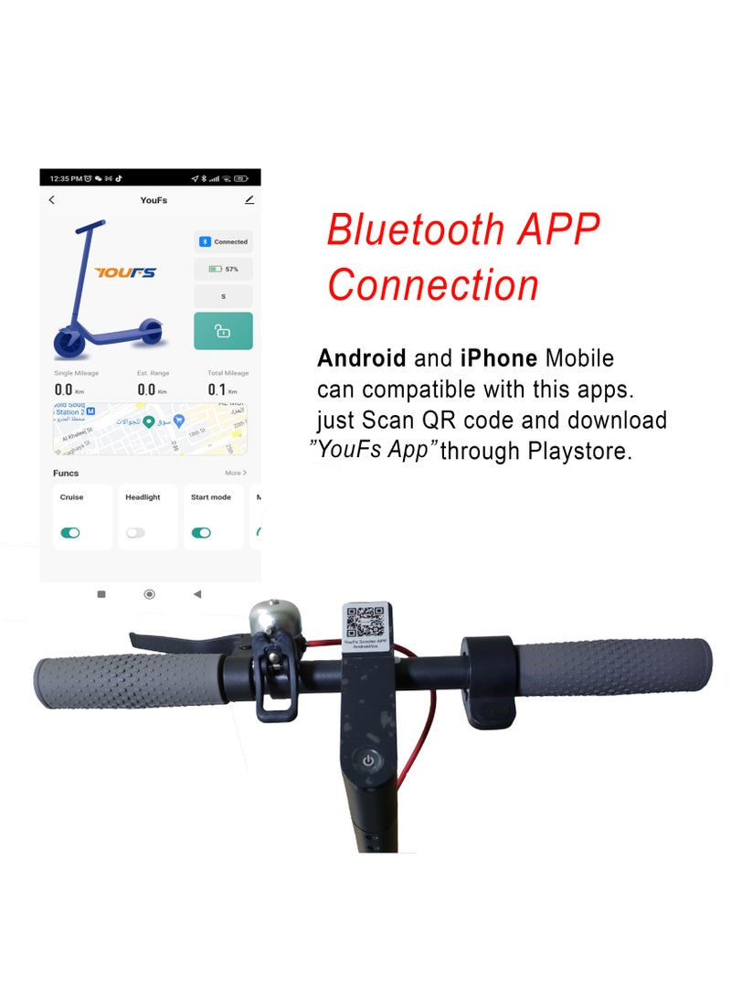 ROHAN WINGS - Folding Electric Skating Scooter with RGB Light Inflatable Tyres 15-70KM/H Speed Bluetooth App Control for Kids and Adults Scooter Grey - Image 1