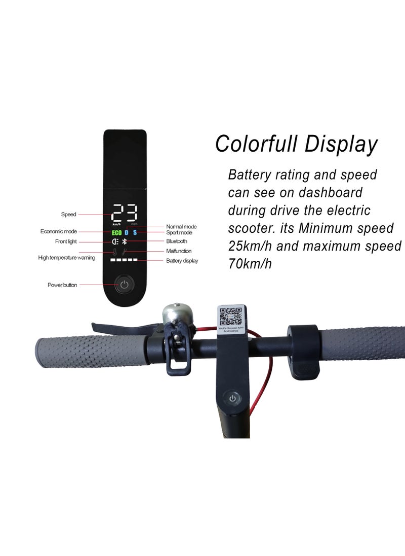 ROHAN WINGS - Folding Electric Skating Scooter with RGB Light Inflatable Tyres 15-70KM/H Speed Bluetooth App Control for Kids and Adults Scooter Grey - Image 1