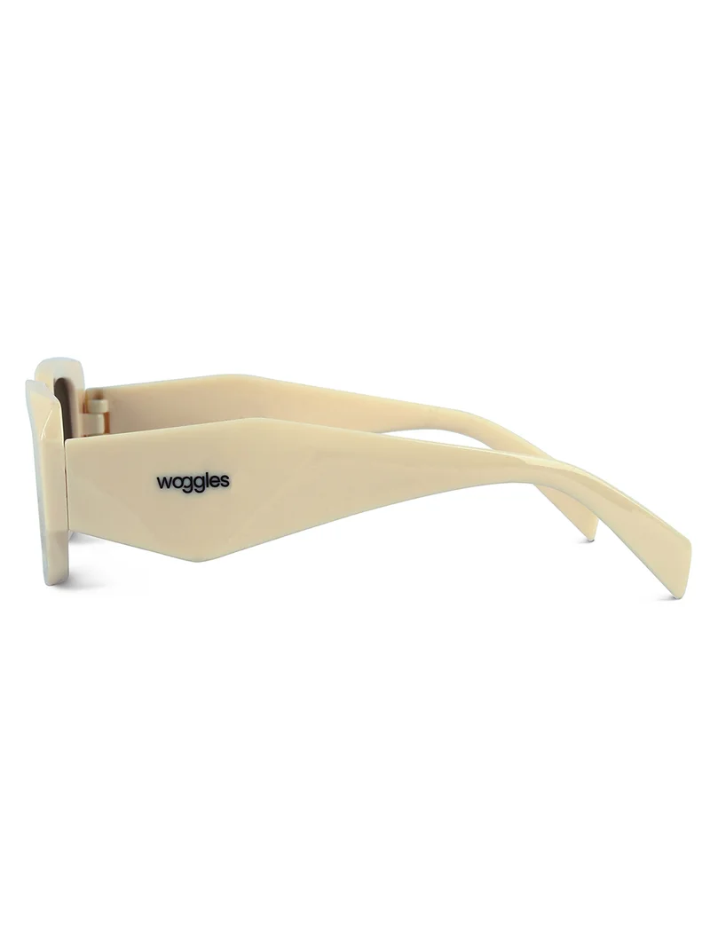 Woggles Stylish Cream Polarized Rectangle Kids Sunglasses