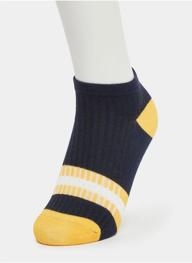 Styli Styli Set of 5 - Striped Ribbed Ankle Length Socks