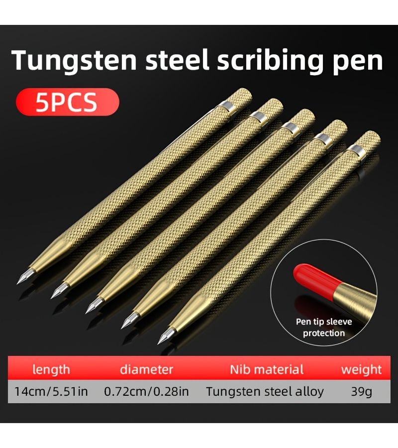 5 Pack Tungsten Carbide Scribing Pens Tile Glass Cutting Tools Manual Hand Needle - Image 3