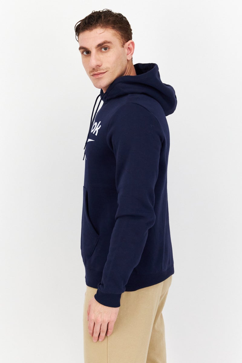 Reebok Men Sportswear Fit Outdoor Fleece Hooded Sweatshirt, Navy - Image 2