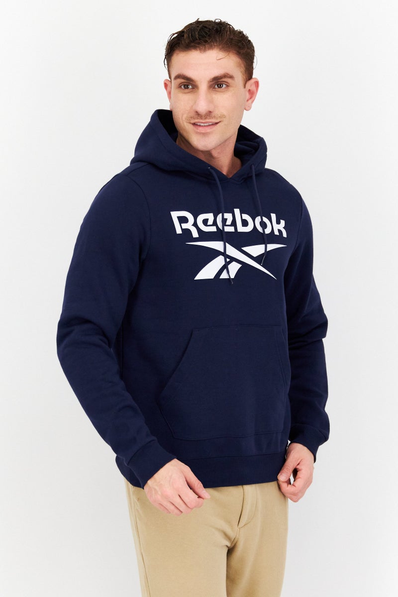 Reebok Men Sportswear Fit Outdoor Fleece Hooded Sweatshirt, Navy - Image 1