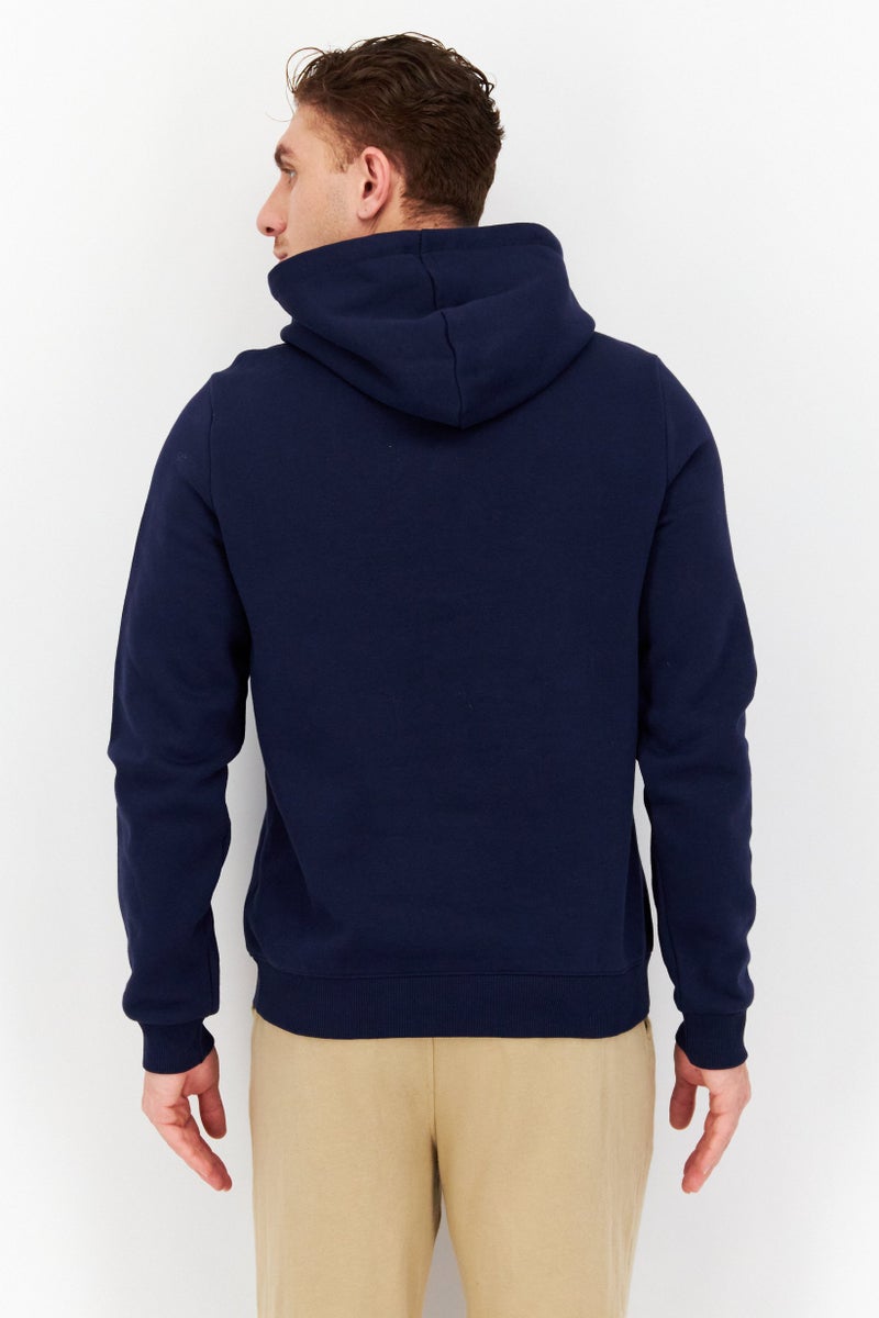 Reebok Men Sportswear Fit Outdoor Fleece Hooded Sweatshirt, Navy - Image 3