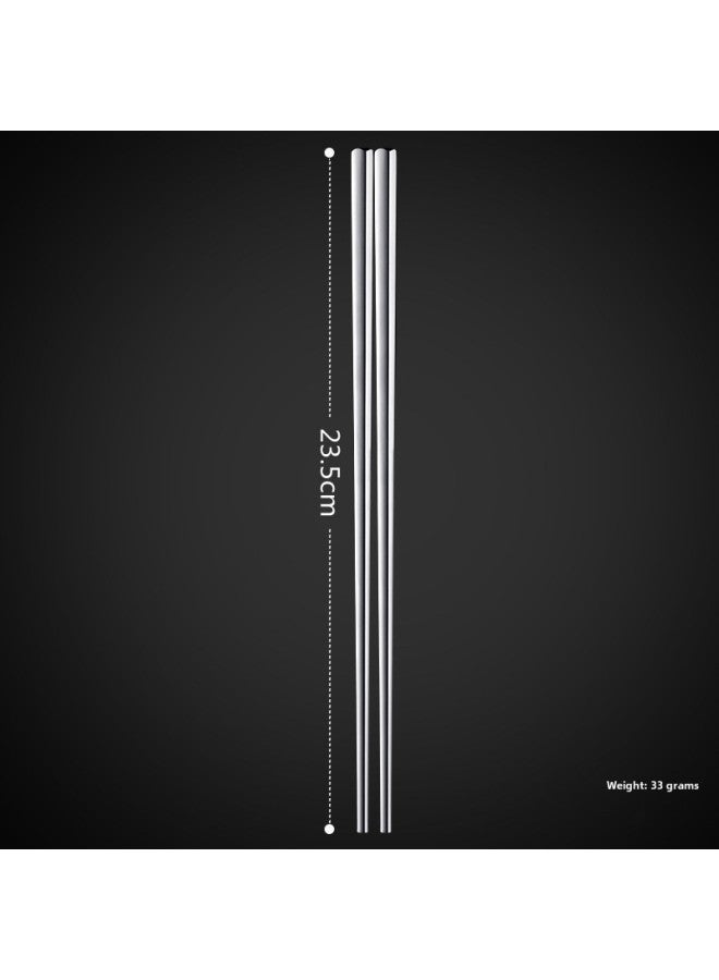 Factory Direct 304 Stainless Steel 316 Chopsticks Insulated Square Thick Non-slip Logo Household Chopsticks Wholesale-Specifications:304 Full Square Length 23.5cm Light Body  - Image 1