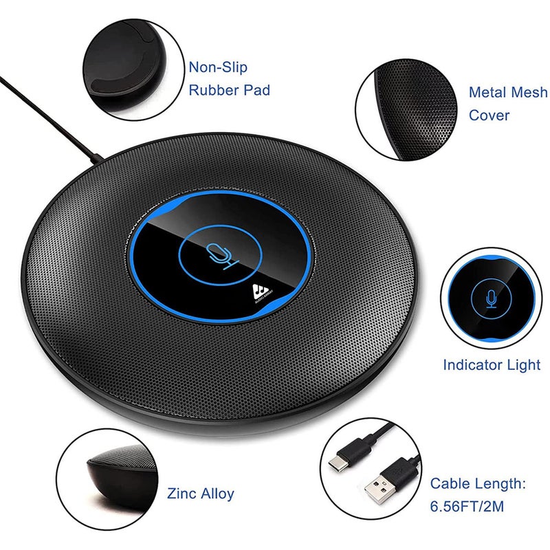 Audio Array AM-C5 USB Plug & Play Conference Mic for Mac OS & Windows | Conference, Recording, Skype, Online Class with Range Upto 5M | One Touch Mute Button & Light Indicator (NOT A Speaker) - Image 2