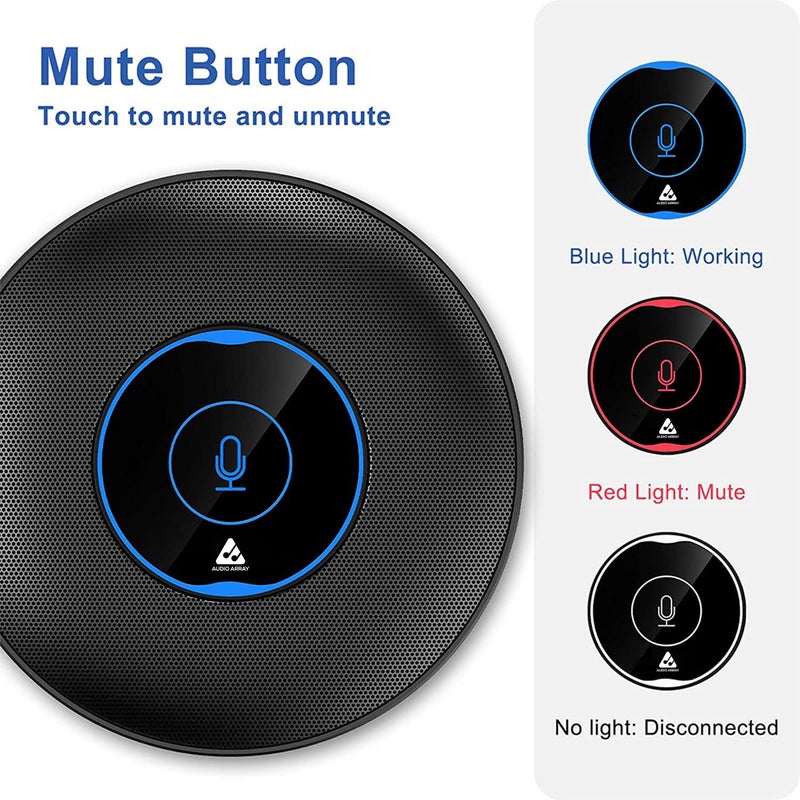 Audio Array AM-C5 USB Plug & Play Conference Mic for Mac OS & Windows | Conference, Recording, Skype, Online Class with Range Upto 5M | One Touch Mute Button & Light Indicator (NOT A Speaker) - Image 3