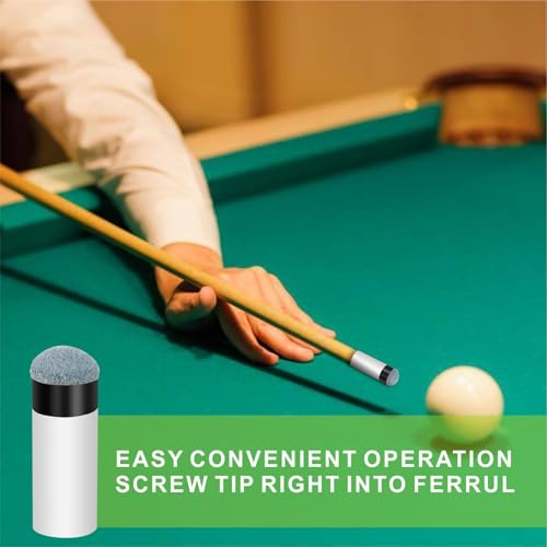 QEEGO 10 Sets Billiard Cues Tips Replacement with White Pool Cue Stick Ferrules, Billiard cues Tips, Screw On Pool Cue Tips Pool cue Tips Replacement kit, 12mm/13mm (Blue) - Image 4