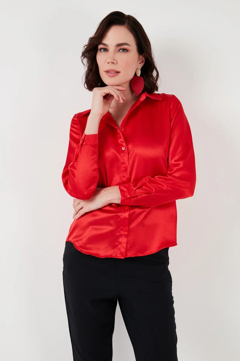 ليلا Regular Fit Satin Classic Shirt Women's Shirt 66939642S4