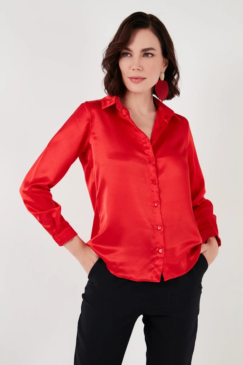 ليلا Regular Fit Satin Classic Shirt Women's Shirt 66939642S4