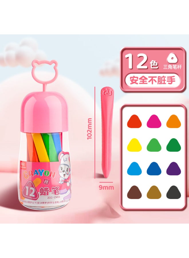 True Color Crayons That Do Not Dirty Hands, Kidsren's Safety Non-stick Hand Paintbrushes, Kindergarten Colorful Sticks, Washable Plastic Crayons - Image 1