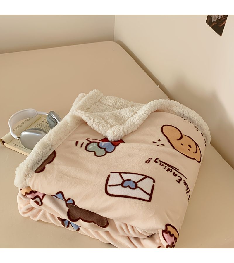 Envelope Bear Blanket Plush 59.06 78.74 Inch Thickened Soft Nap Blanket For Office Home Use - Image 2