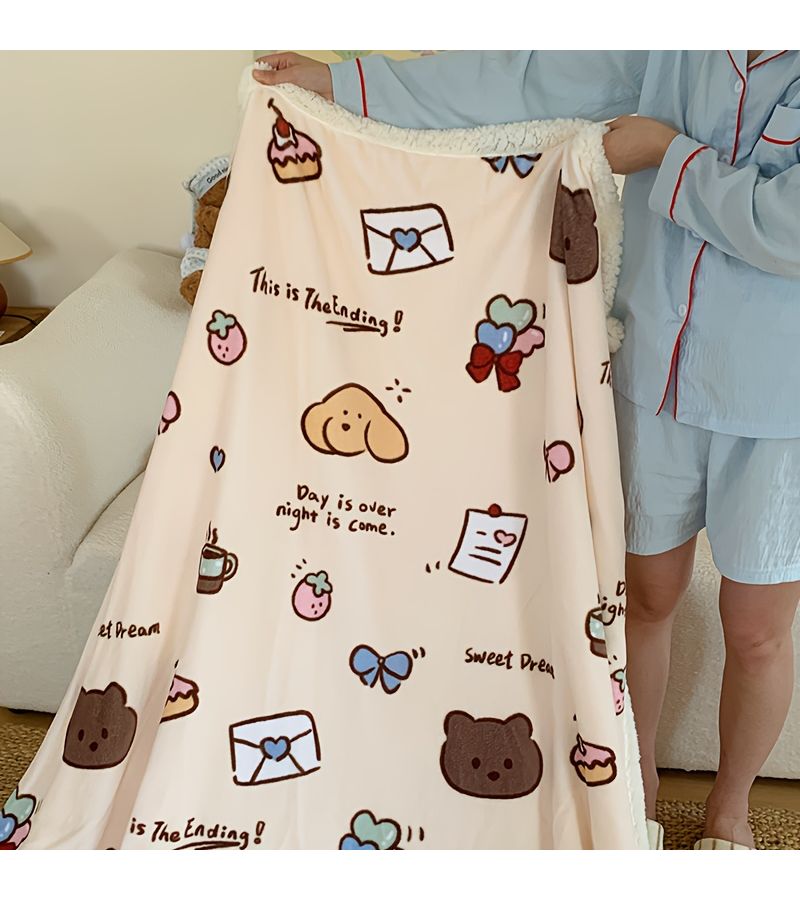 Envelope Bear Blanket Plush 59.06 78.74 Inch Thickened Soft Nap Blanket For Office Home Use - Image 1