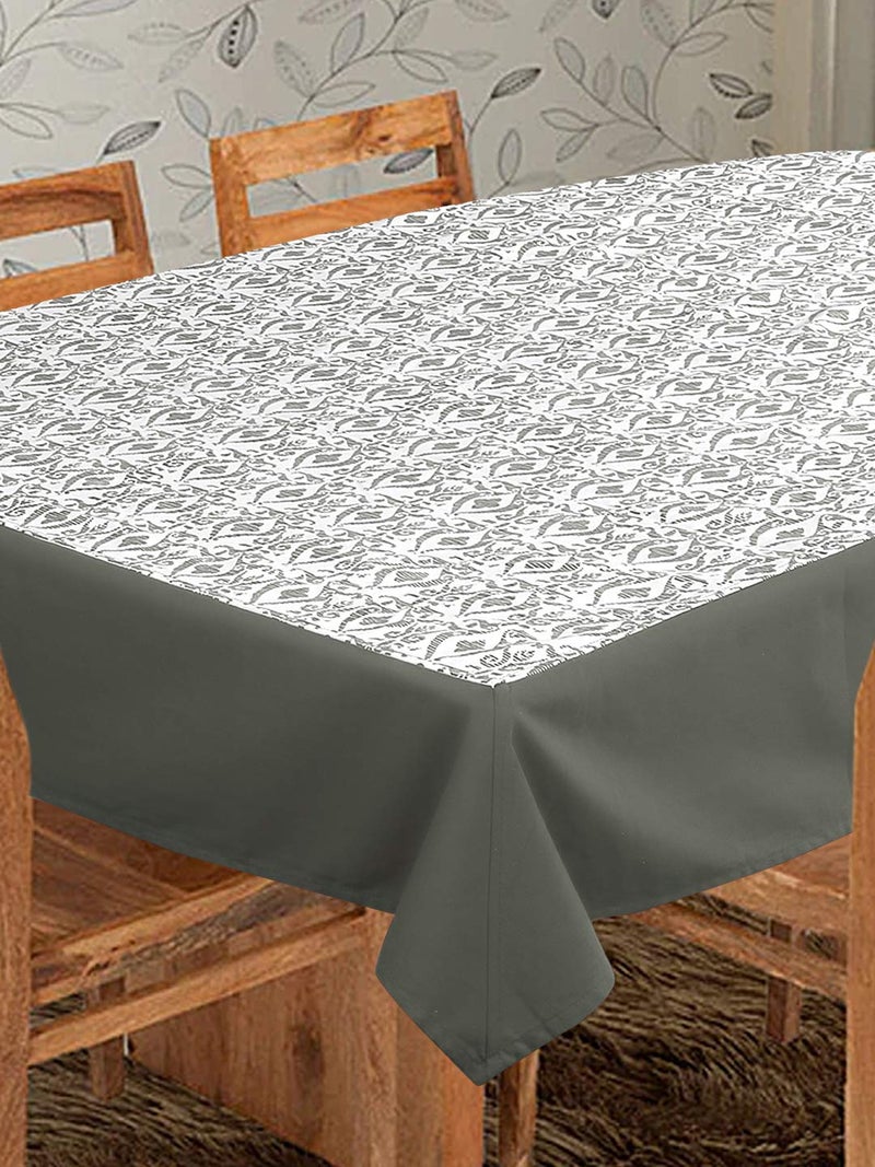 Dekor World Cotton Printed Abstract Rectangle Table Cover - Grey - Image 2