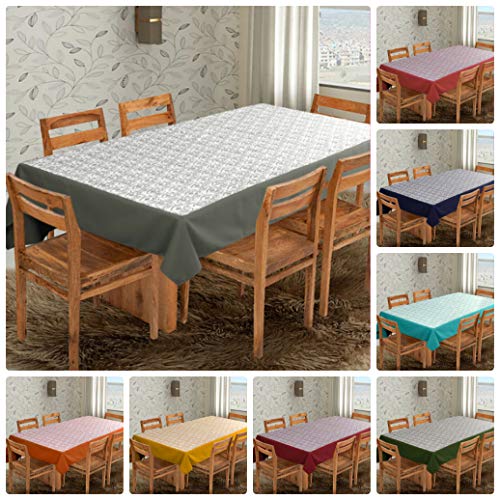 Dekor World Cotton Printed Abstract Rectangle Table Cover - Grey - Image 5