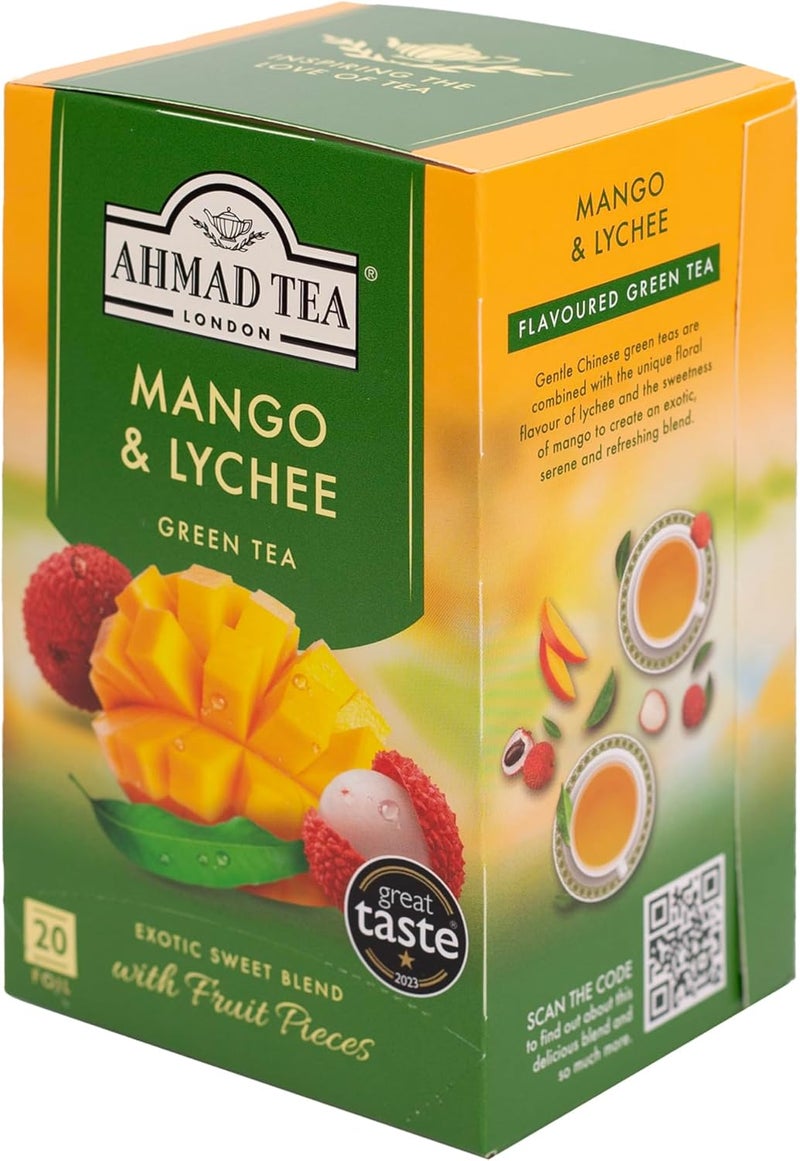 Ahmad Tea Mango & Lychee Green Tea Bags - Image 4