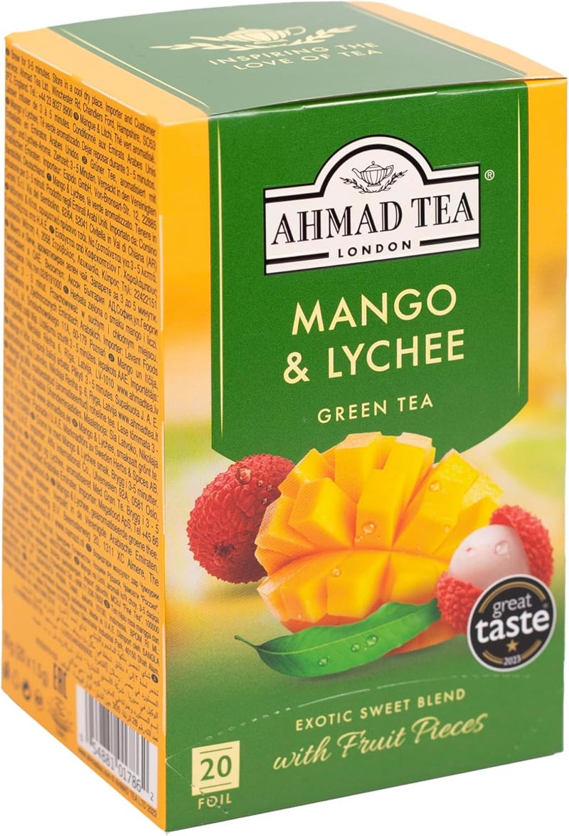 Ahmad Tea Mango & Lychee Green Tea Bags - Image 5