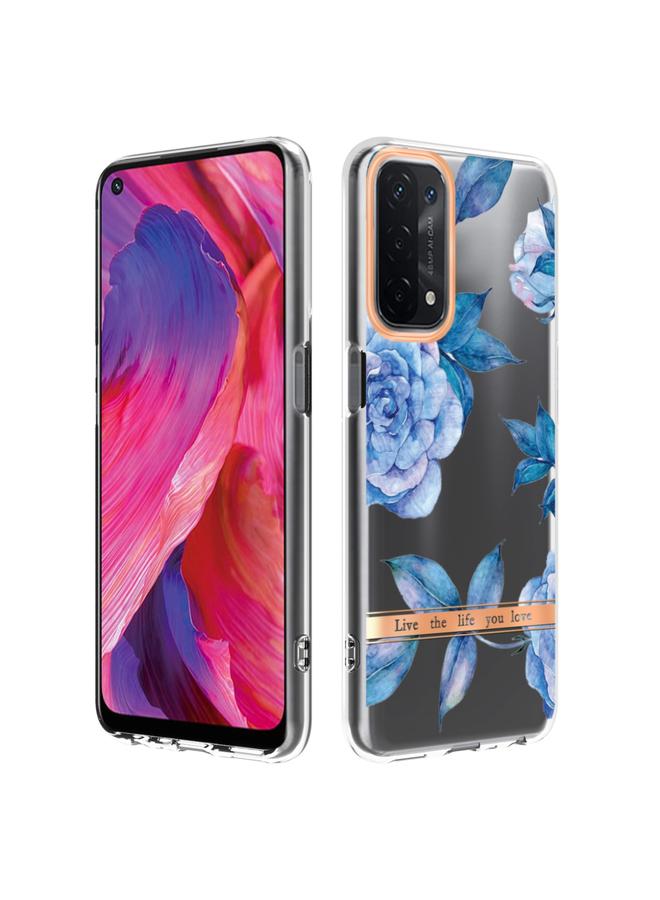 اس-توب جراب لهاتف OPPO A74 5G / A93 5G / A54 5G / A93S 5G، جراب هاتف IMD TPU بسلسلة الزهور والنباتات - Image 1
