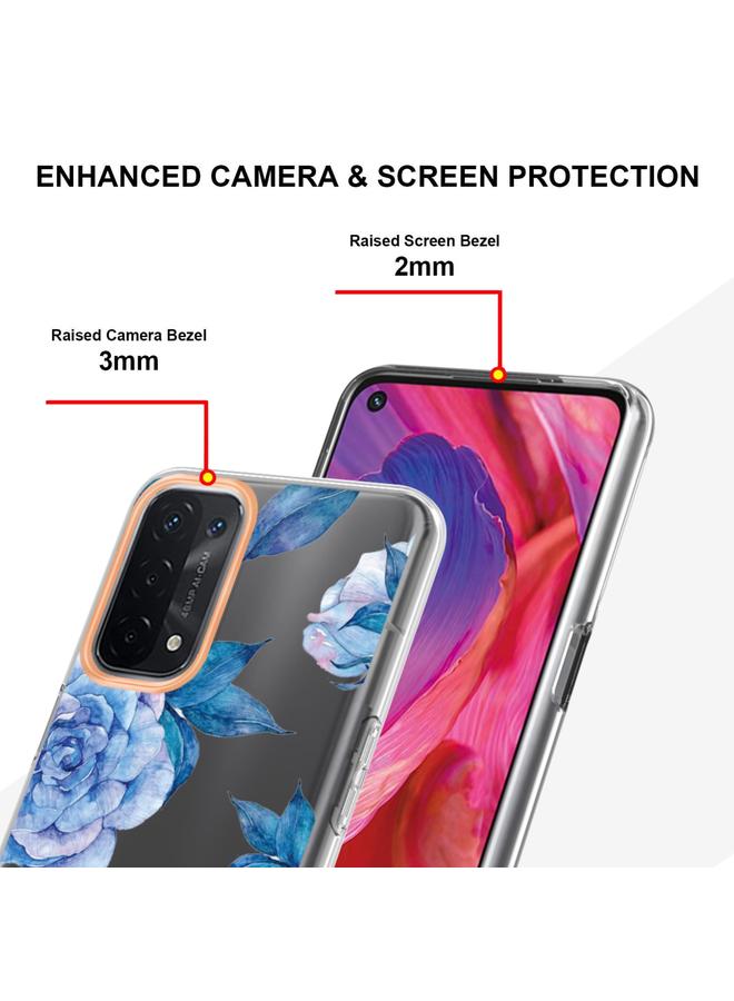 اس-توب جراب لهاتف OPPO A74 5G / A93 5G / A54 5G / A93S 5G، جراب هاتف IMD TPU بسلسلة الزهور والنباتات - Image 4