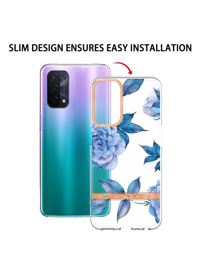 اس-توب جراب لهاتف OPPO A74 5G / A93 5G / A54 5G / A93S 5G، جراب هاتف IMD TPU بسلسلة الزهور والنباتات - Image 5