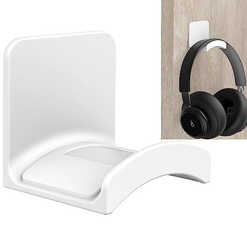 SOKUSIN Headphone Stand Headset Holder - Adhesive Gaming Earphones Hanger, Universal Desk Wall Mount Hook for All Headphone/Controller, Compatible with Beats, AirPods Max,Sony, JBL (White) - Image 1
