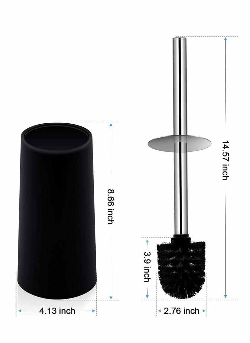 Toilet Brush and Holder, Toilet Bowl Brush Set with Stainless Steel Handle Durable Bristles for Deep Cleaning Compact Bathroom Brush Save Space Good Grip Anti-Drip Black - pzsku/Z9A8A2415CEA8763E3EB2Z/45/_/1698474320/baaf0ac7-46a4-48f4-b0ce-d6d4f3f5ea6c