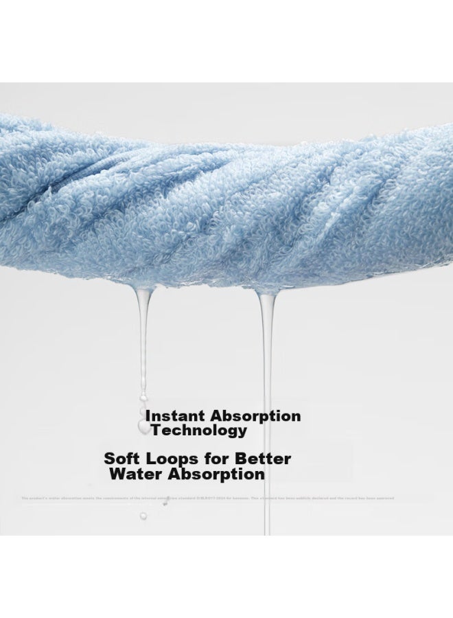 Bananain Jiaonei 301h Bath Towel For Men And Women, Pure Cotton Shower Towel, Extra Large And Thick, 100% Cotton, Absorbent And Antibacterial - Light Blue - Image 3