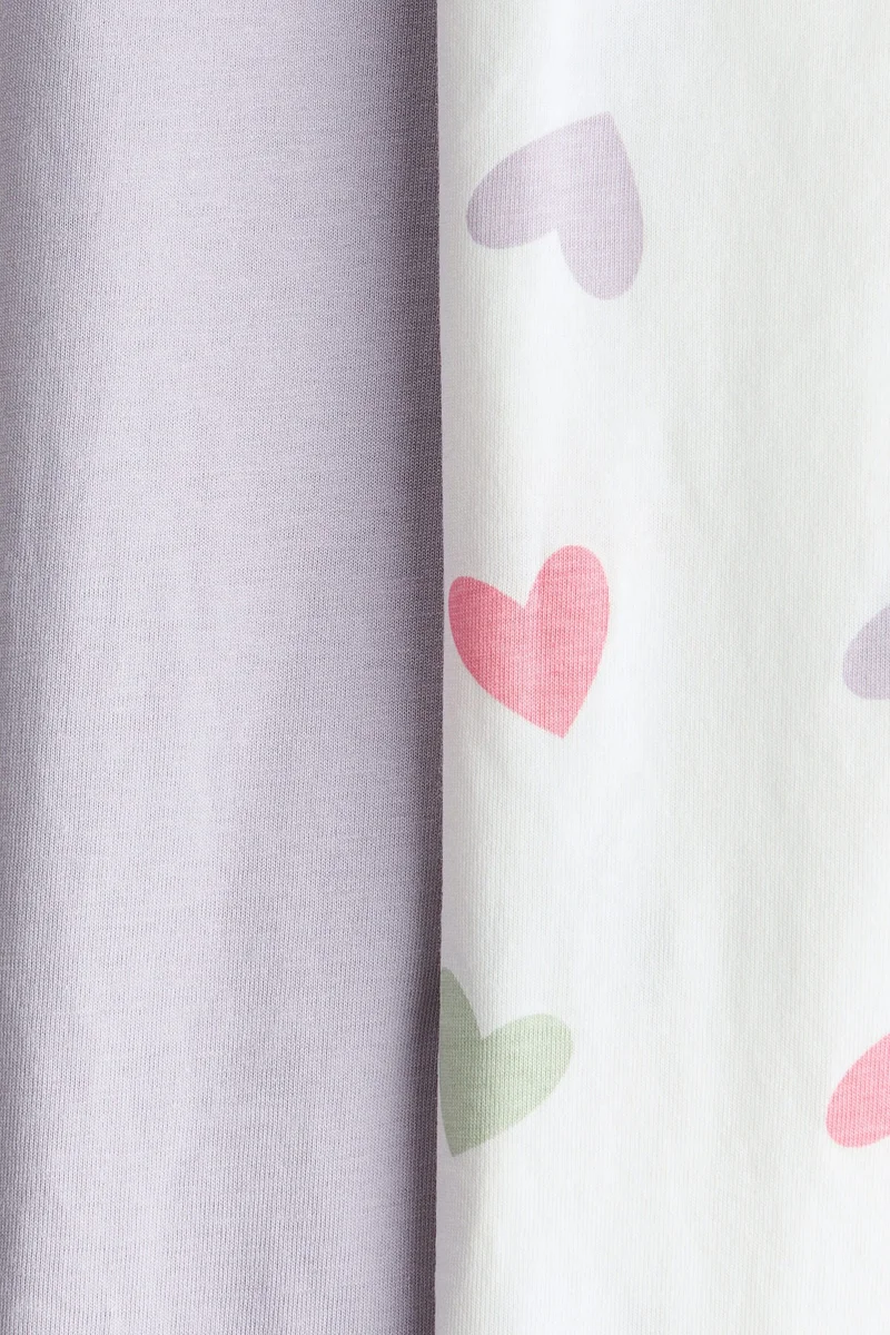 اتش اند ام بيجاما من القطن المنقوش - عبوة من قطعتين