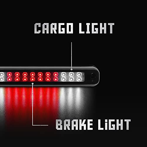 KOMAS 3rd Third Tail Rear Brake Light Replacement For 1988 1989 1990 1991 1992 1993 1994 1995 1996 1997 1998 1999 Chevy GMC C/K-Series GMT400, Waterproof Dual Row Tail Rear Cargo Light (Black Smoke Lens) - Image 5